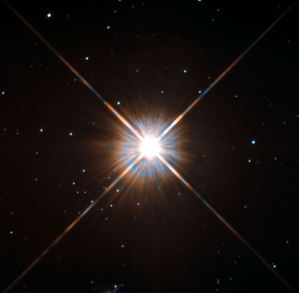 Proxima Centauri, as imaged by Hubble. Image credit: ESA/Hubble & NASA, via http://www.spacetelescope.org/images/potw1343a/.