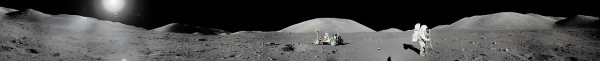 Image credit: NASA / Apollo 17 / East view of station 1, via http://www.lpi.usra.edu/resources/apollopanoramas/.