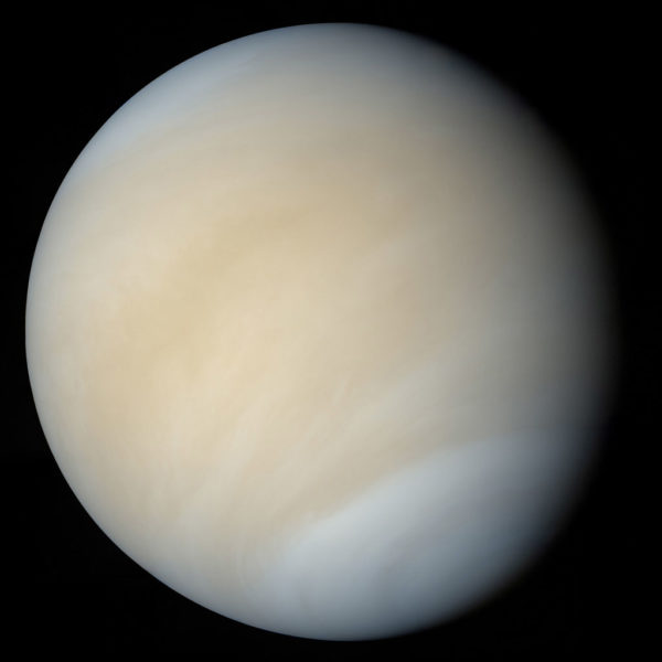 Natural color image of Venus from Mariner 10 data. Image credit: © 2005 Mattias Malmer, from NASA/JPL data.