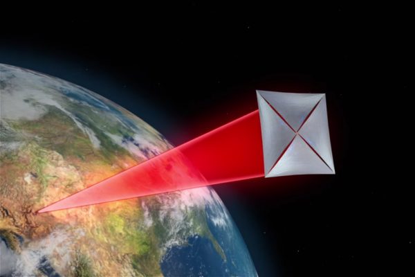 One key to success in an endeavor like a ground-based laser sail is to have as close to perfect laser collimation as possible, even through the atmosphere. Image credit: the Breakthrough Starshot initiative.