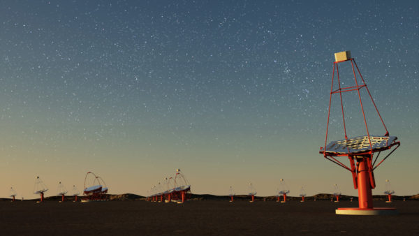 An artist's concept for the conceptual design of the Cherenkov Telescope Array. Image credit: G. Pérez, IAC.