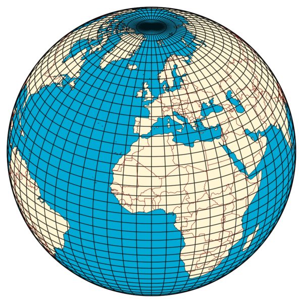On the surface of a world like the Earth, two coordinates, like latitude and longitude, are sufficient to define a location. Image credit: Wikimedia Commons user Hellerick.