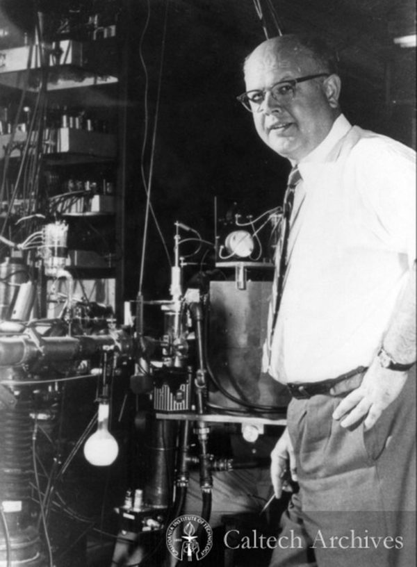 Willie Fowler in the W.K. Kellogg Radiation Laboratory at Caltech, which confirmed the existence of the Hoyle State and the triple-alpha process. Image credit: Caltech Archives.