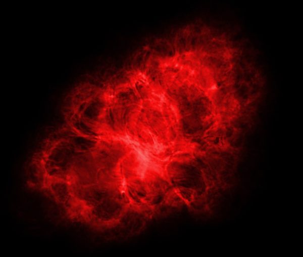 The VLA view of the Crab Nebula showcases a view of this supernova remnant unlike any other we've seen. Image credit: NRAO/AUI/NSF.