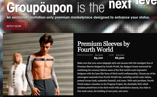 Groupon is too declasse! Get your ostrich sleeves here - Vimarsana News