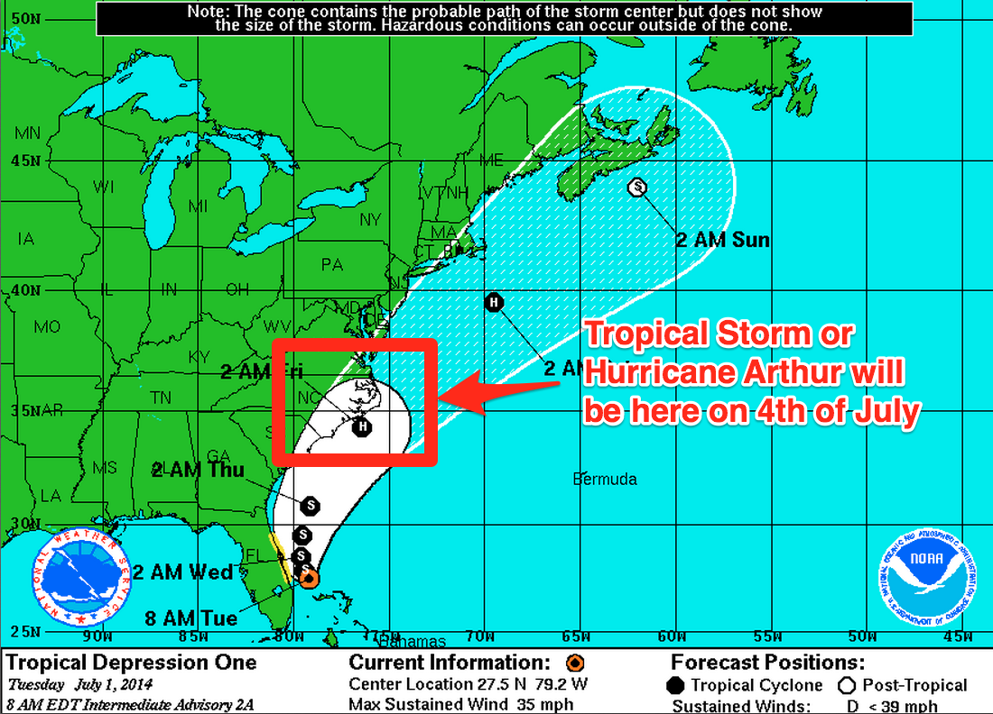 Hurricane Arthur May Be Category Two On Contact With North Carolina ...