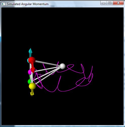 Screen shot of a simulation with the braces to the pivot point reduced to 1% of the initial spring constant.