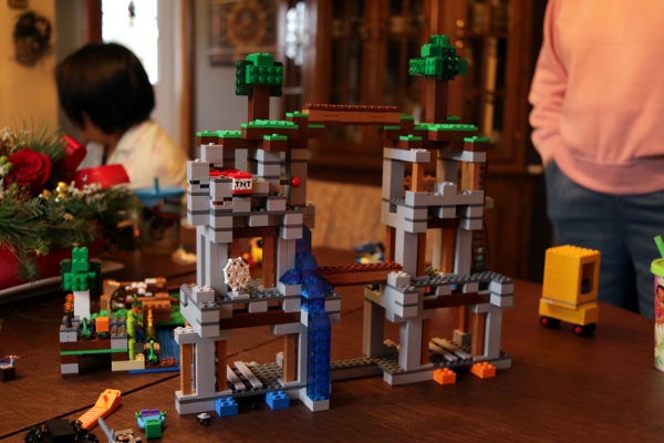 An intermediate stage of SteelyKid's Lego Minecraft empire.