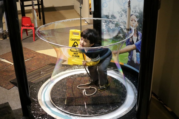 The Pip inside a soap bubble.