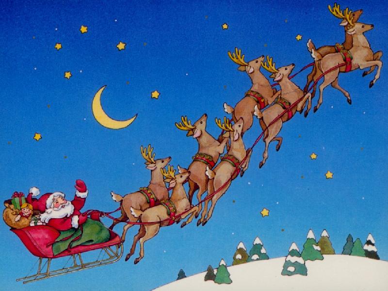 Image result for image of Santa in sleigh