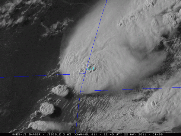 Goes-13 view of the Joplin supercell