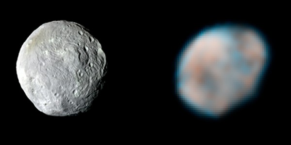 Vesta from Dawn (L) and Hubble (R)