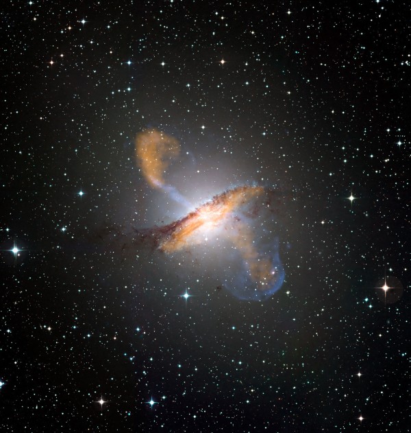 Image credit: ESO/WFI (visible); MPIfR/ESO/APEX/A.Weiss et al. (microwave); NASA/CXC/CfA/R.Kraft et al. (X-ray).