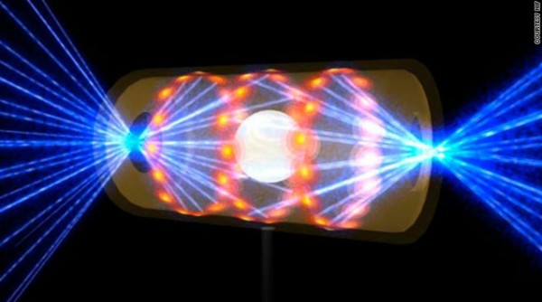 Inertial confinement fusion: a model. Image credit: National Ignition Facility.