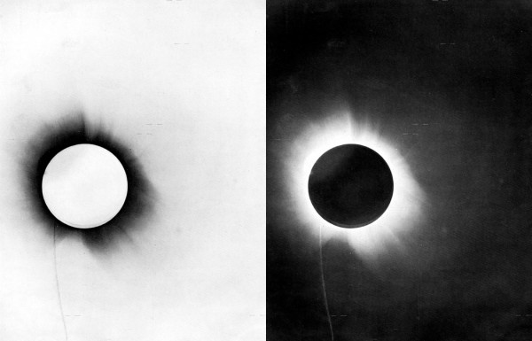 Actual negative and positive photographic plates from the 1919 Eddington Expedition, via http://www.sciencebuzz.org/buzz-tags/eddington-expedition.