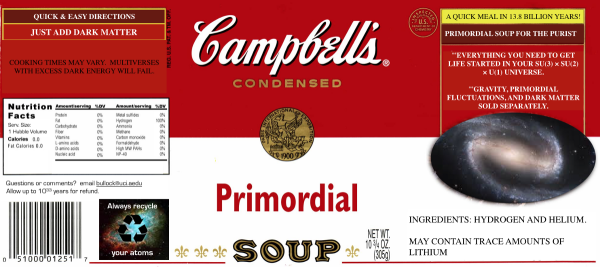 The original primordial soup was pretty bland. Modified from an image taken from http://www.mbio.ncsu.edu/jwb/soup.html