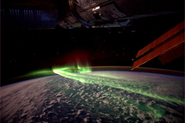 Image credit: ESA/NASA, of the Aurora Australis, as seen from the ISS.