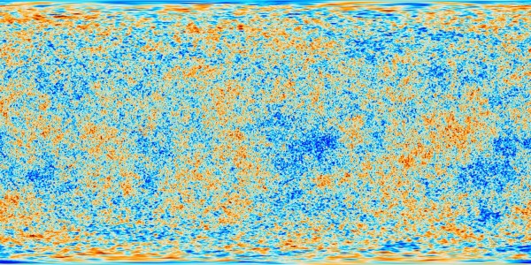 Image credit: ESA and the Planck Collaboration, of the CMB in a Cartesian frame, distorting the areas around the poles significantly.