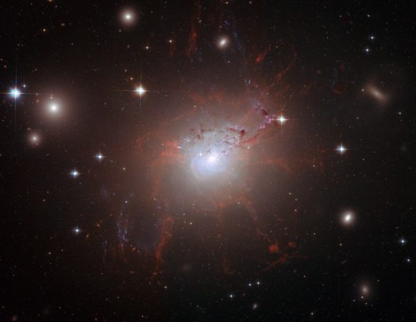 Galaxy NGC 1275, as imaged by Hubble. Image credit: NASA, ESA, Hubble Heritage (STScI/AURA).