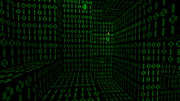 0s and 1s matrix pack for Minecraft. Screenshot from Minecraft.
