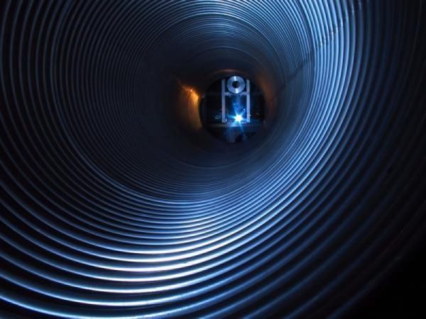 One of the tubes of the GEO600 detectors, which looked for the blurring of signals consistent with our Universe being a simulation. No blurring was found. Image credit: Max Planck Institute for Gravitational Physics/Leibniz Universität Hannover.