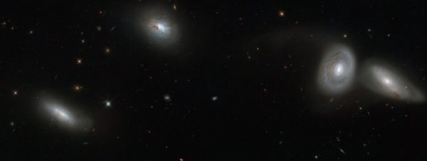 Four of the seven member galaxies of Hickson Compact Group 16. Image credit: NASA, ESA, ESO; Acknowledgement: Jane Charlton (Pennsylvania State University, USA).