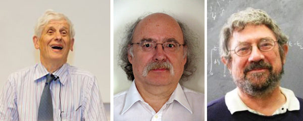 Thouless, Haldane and Kosterlitz. Images credit: IOP, via http://nanotechweb.org/cws/article/tech/66505.