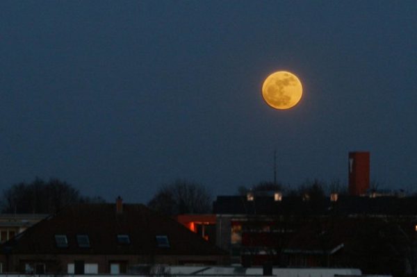 The word Supermoon came into popular use in 2011, where three Supermoons in a row graced the night sky. Shown here is the central one, observed over Munich, Germany. Image credit: Kai Schreiber of flickr, under cc-by-2.0.