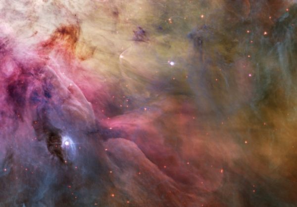 A region of the Orion Nebula, one of the largest and most rapidly-star-forming regions where star birth takes place. Image credit: NASA, ESA and the Hubble Heritage Team.