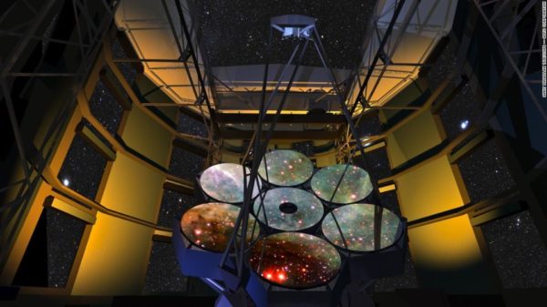 The Giant Magellan Telescope, as it will appear upon completion. Image credit: Giant Magellan Telescope / GMTO Corporation.