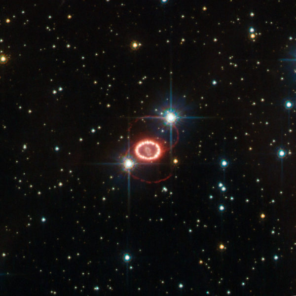 The two loop-like structures, identified in this Hubble image from five years ago, have taught us a tremendous amount about the final life stages of a pre-supernova star. Image credit: ESA/Hubble & NASA.